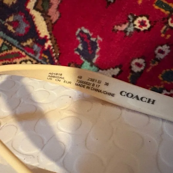 Coach Abbigail Women's Cream Flip Flops - Picture 3 of 4